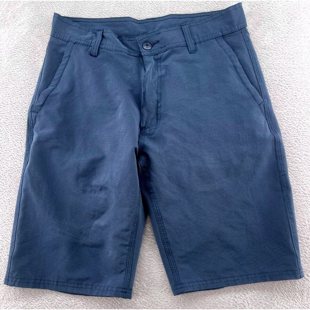Burnside Shorts Mens 30 Hybrid  Blue Crosshatch Stretch Casual BZ9837-TJ DENIM